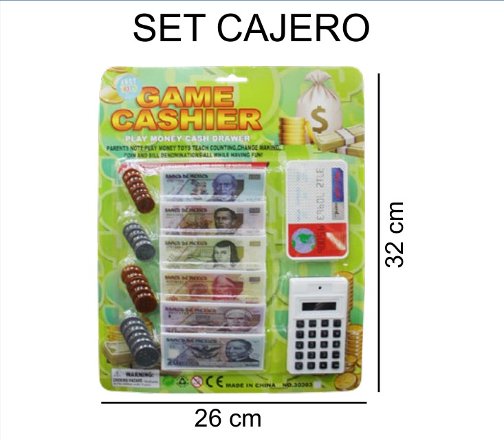 [EB-TS89765] Billetes Juguete Blister 26×32 cm Plástico Niño — Caja x72 pz
