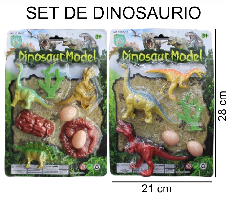 [EB-TS87043] Dinosaurios Blister 2 Modelos 21×28 cm Plástico — Caja x240 pz