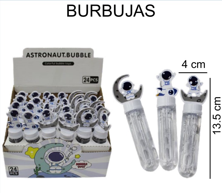[EB-TS90033] Burbujas Astronauta Jabón 24 Piezas Blister 4×13 cm — Caja x432 pz