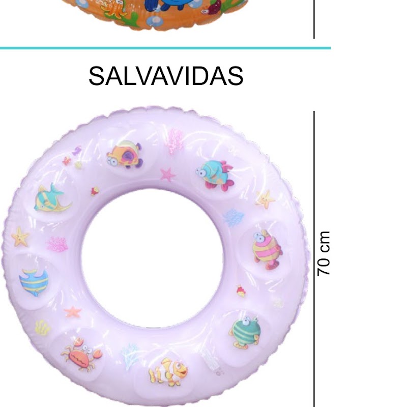 [EB-TY361888] Aro Salvavidas Inflable 70cm PVC Diseños Mixtos x240pz — WEISCO
