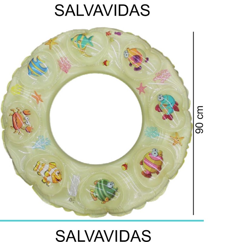 [EB-TY361890] Aro Salvavidas Inflable 90cm PVC Diseños Mixtos x120pz — WEISCO