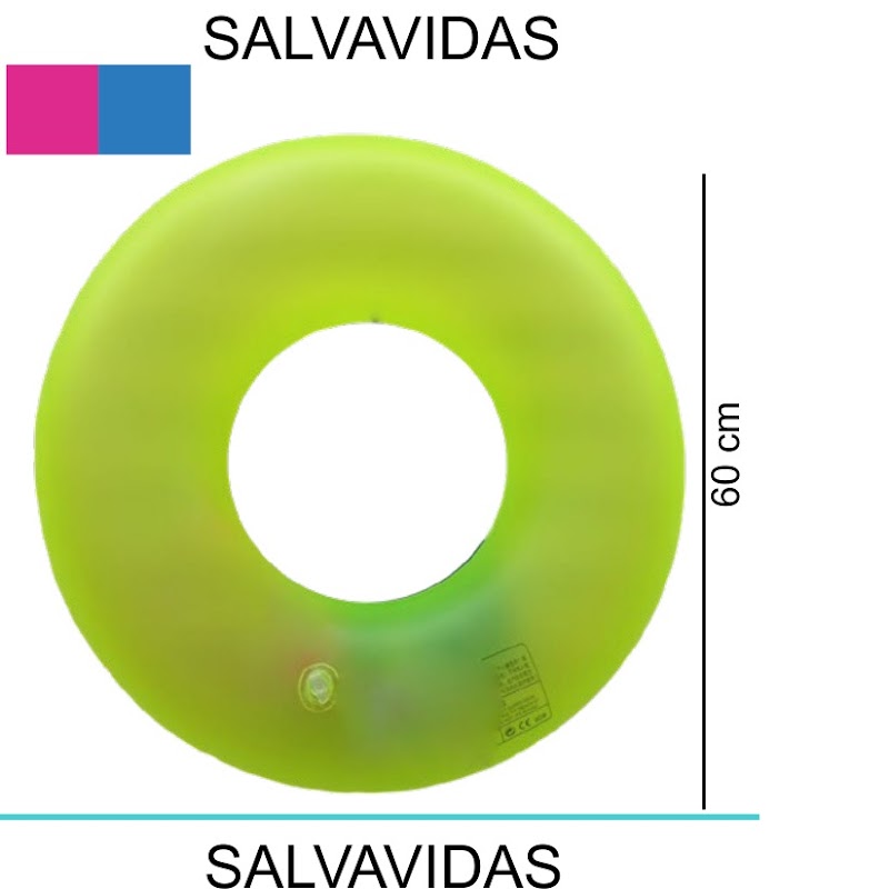 [EB-TY362412] Aro Salvavidas Inflable 60cm PVC Glitter Colores x300pz — WEISCO