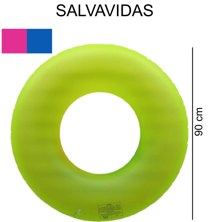 [EB-TY362415] Aro Salvavidas Inflable 90cm PVC Glitter Colores x150pz — WEISCO