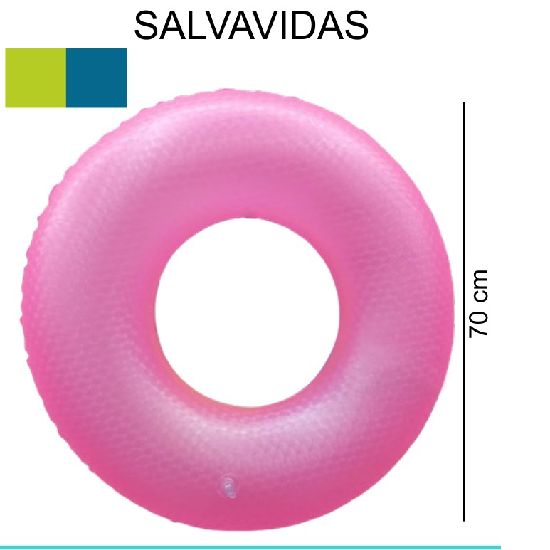 [EB-TY362405] Aro Salvavidas Inflable 70cm PVC 4D Colores x240pz — WEISCO