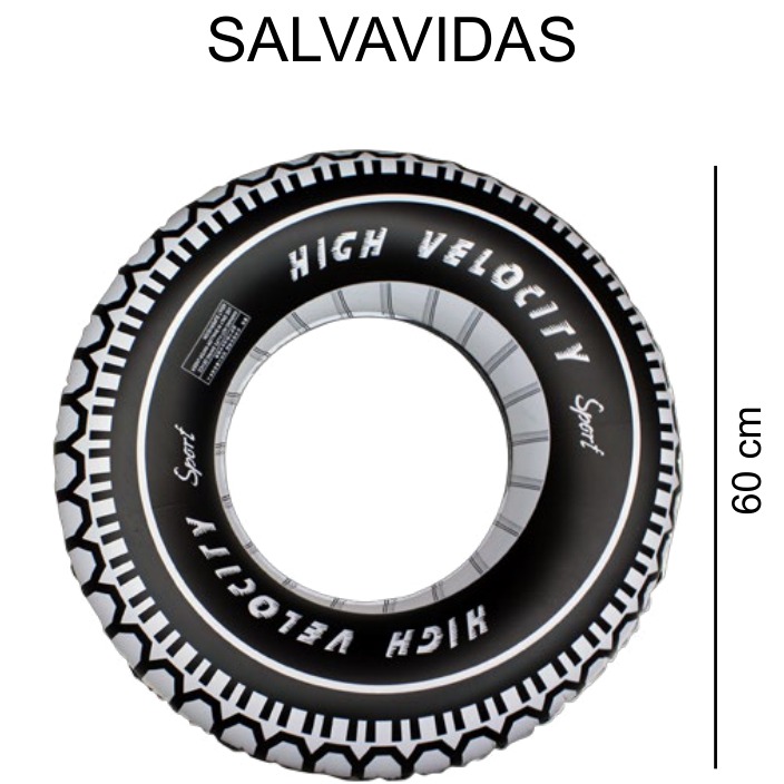 [EB-TY362395] Aro Salvavidas Inflable 60cm PVC Tipo Llanta x300pz — WEISCO