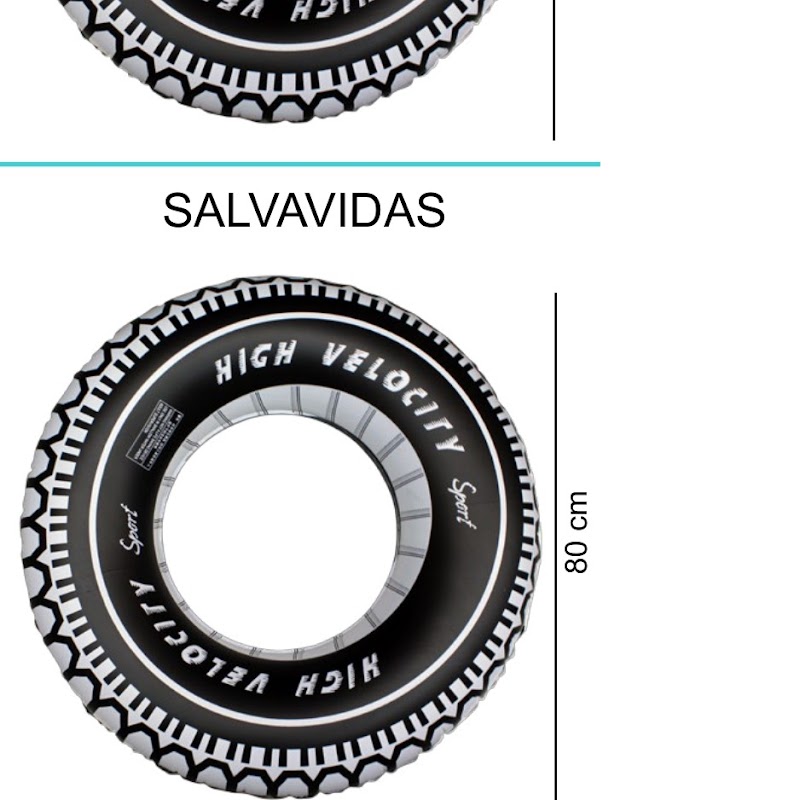 [EB-TY362393] Aro Salvavidas Inflable 80cm PVC Tipo Llanta x200pz — WEISCO