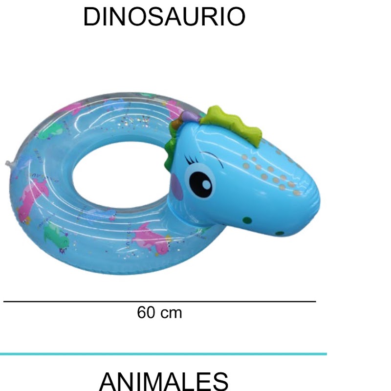 [EB-TY363917] Aro Salvavidas Inflable 60cm PVC Diseño Dinosaurio x180pz — WEISCO