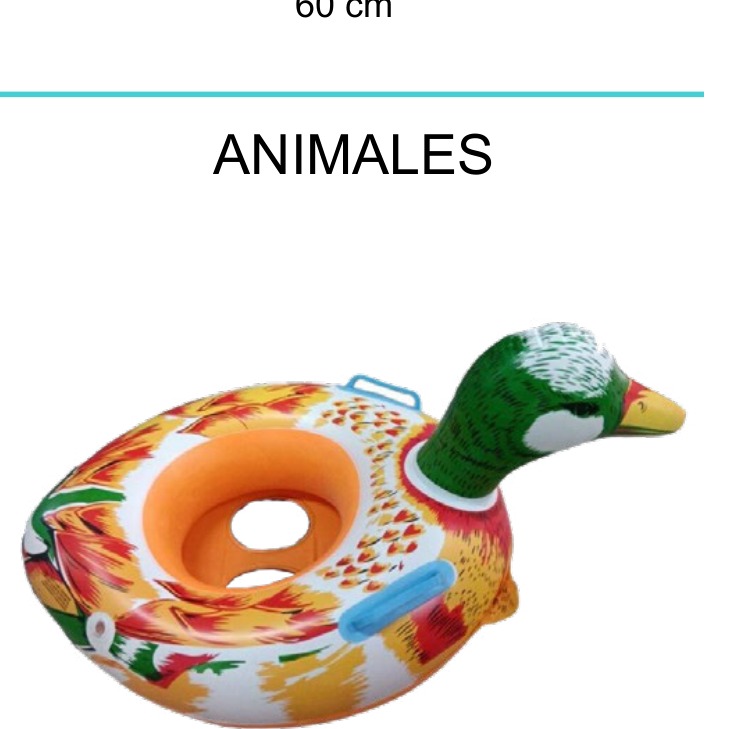 [EB-TY360753] Aro Salvavidas Inflable 60cm PVC Diseño Animales x180pz — WEISCO