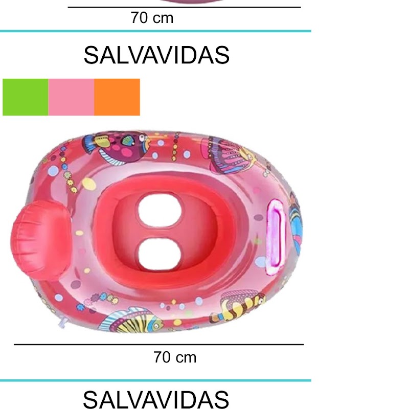 [EB-TY361911] Aro Salvavidas Inflable 70cm PVC con Agarradera x35pz — WEISCO