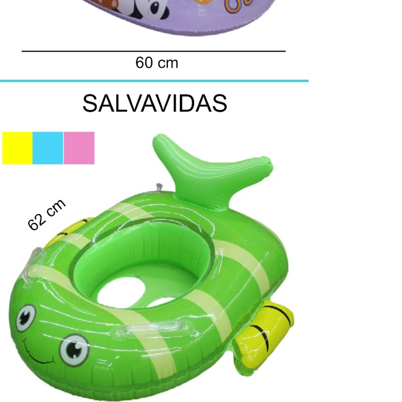 [EB-TY361864] Aro Salvavidas Inflable 62x55cm PVC Diseño Pez x180pz — WEISCO