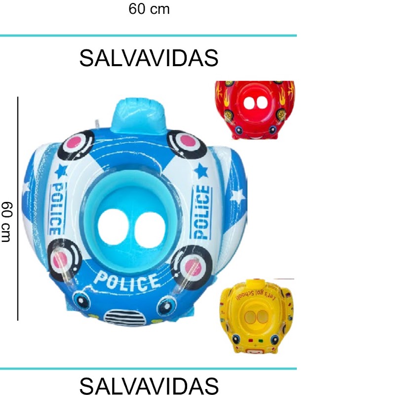 [EB-TY363856] Aro Salvavidas Inflable 70x60cm PVC Carrito 3 Mod x100pz — WEISCO