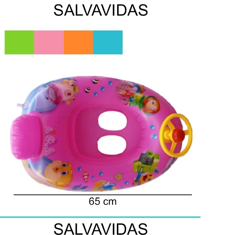 [EB-TY362387] Aro Salvavidas Inflable 65cm PVC con Volante Colores x100pz — WEISCO
