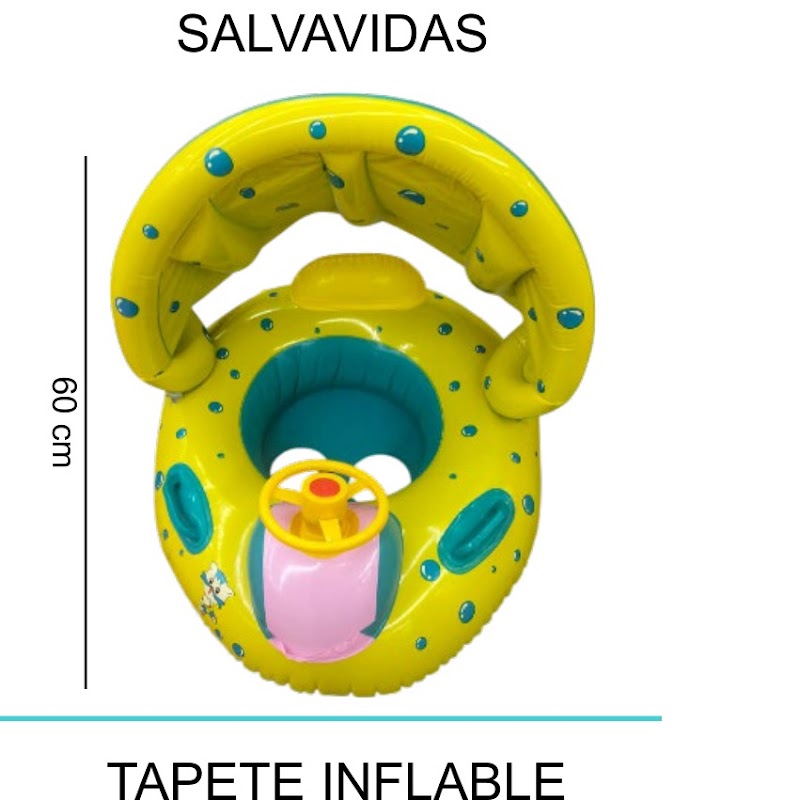 [EB-TY363859] Aro Salvavidas Inflable 80x60cm PVC con Techo x60pz — WEISCO