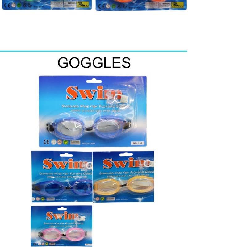 [EB-TY361927] Goggles de Natación Colores Surtidos 20x14cm x288pz — WEISCO