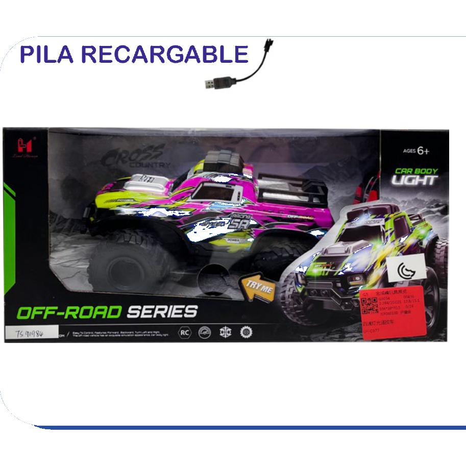 [EB-TS91984] Carro RC Off-Road Series Neon 3 Colores con Luz Recargable Grande | EB-TS91984 | Caja x24 pzas