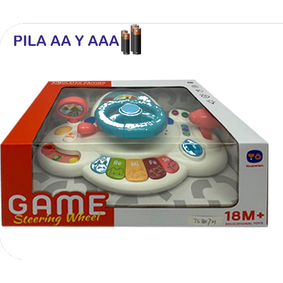 [EB-TS85721] Volante Game Steering Wheel Bebé con Sonido 18M+ Pila AA | EB-TS85721 | Caja x24 pzas