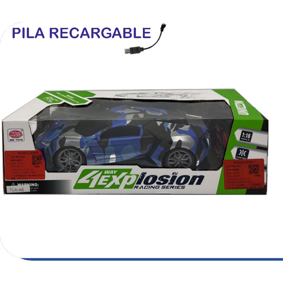 [EB-TS91298] Carro RC 4Way Explosion 4 Canales con Luz 2 Colores Recargable | EB-TS91298 | Caja x60 pzas