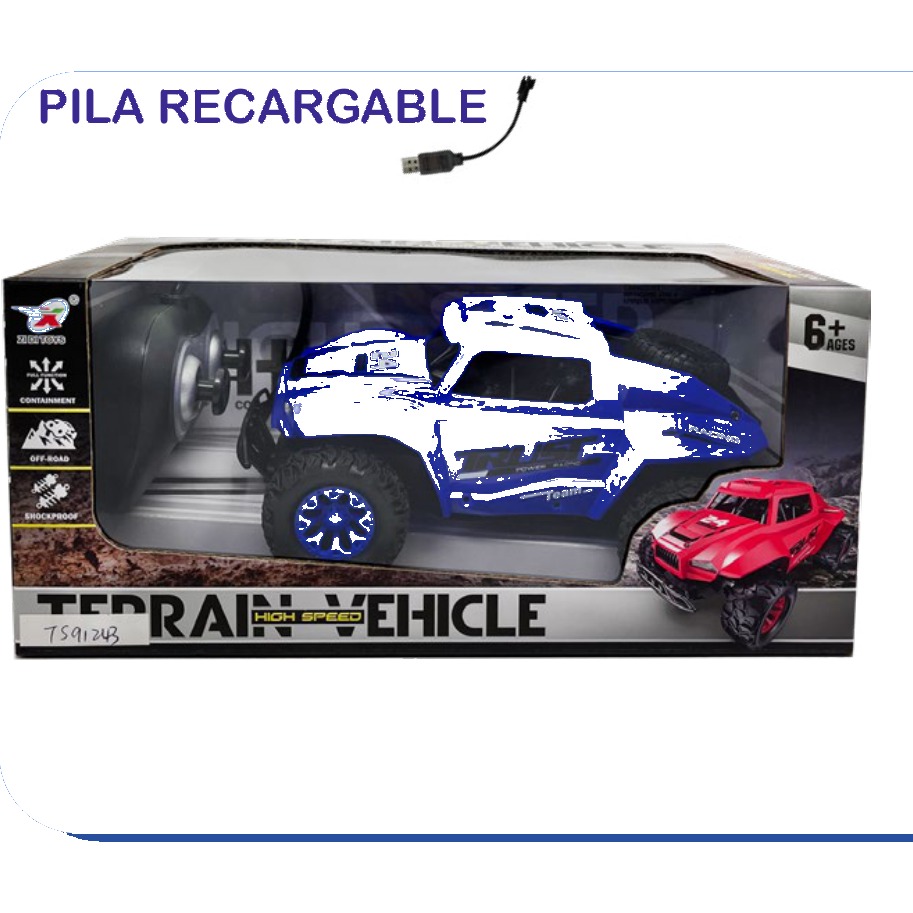[EB-TS91243] Carro RC Terrain High Speed Off-Road 4 Canales 2 Colores Recargable | EB-TS91243 | Caja x54 pzas