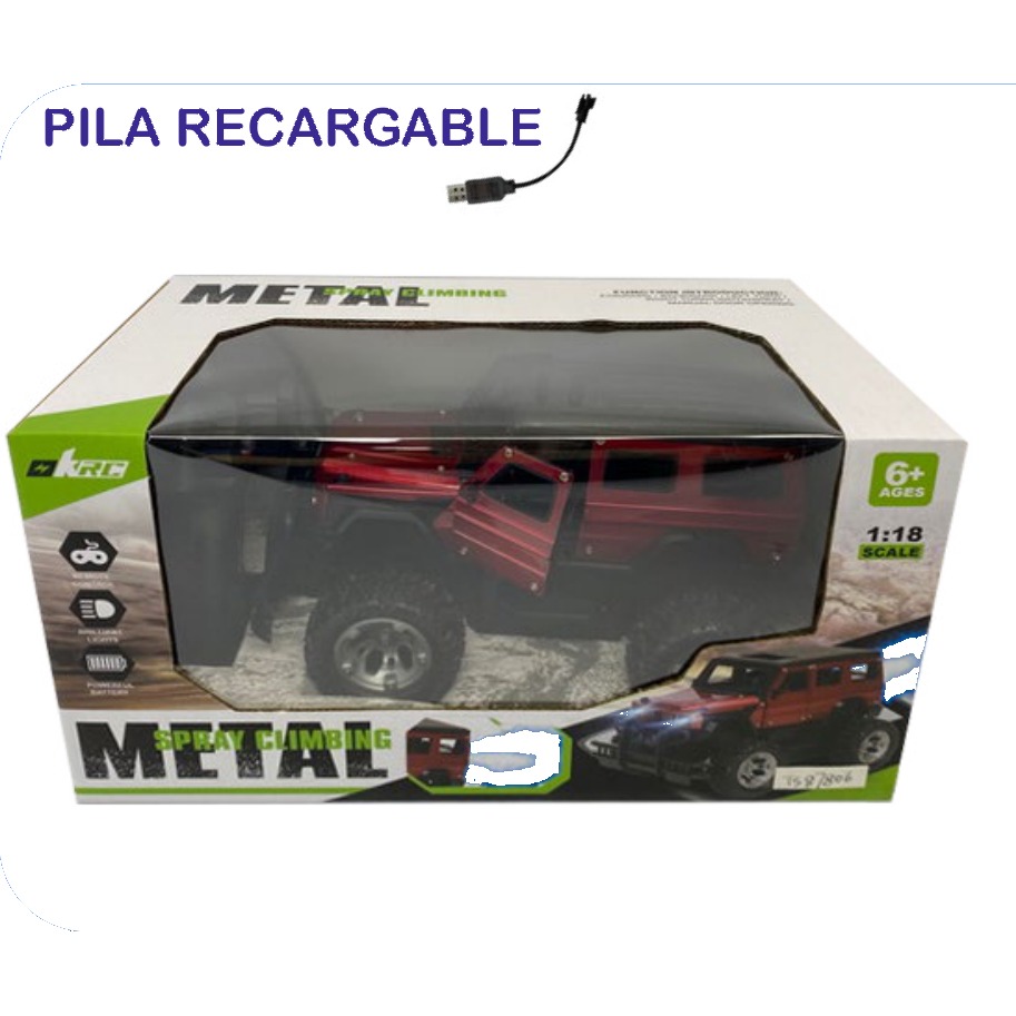 [EB-TS87806] Carro RC Metal Spray 4x4 Caja Ventana con Luz y Spray Recargable 1:18 | EB-TS87806 | Caja x36 pzas