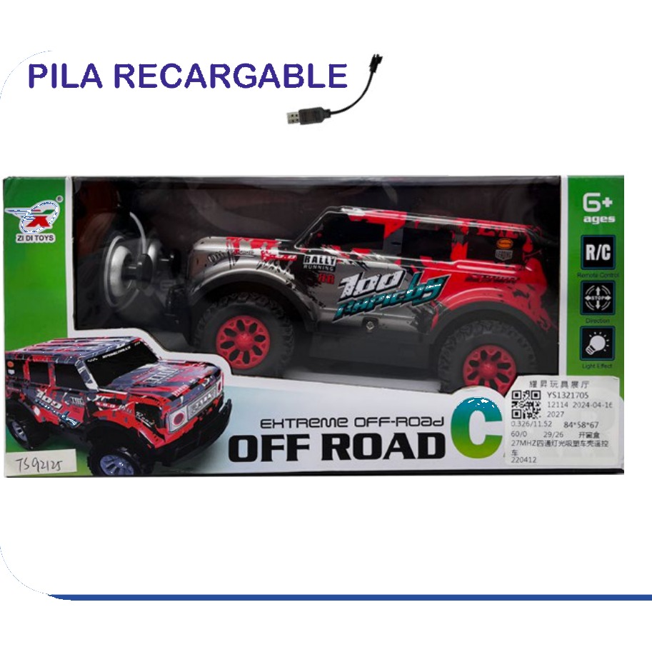 [EB-TS92125] Carro RC Off Road Extreme 4 Canales con Luz Recargable | EB-TS92125 | Caja x60 pzas