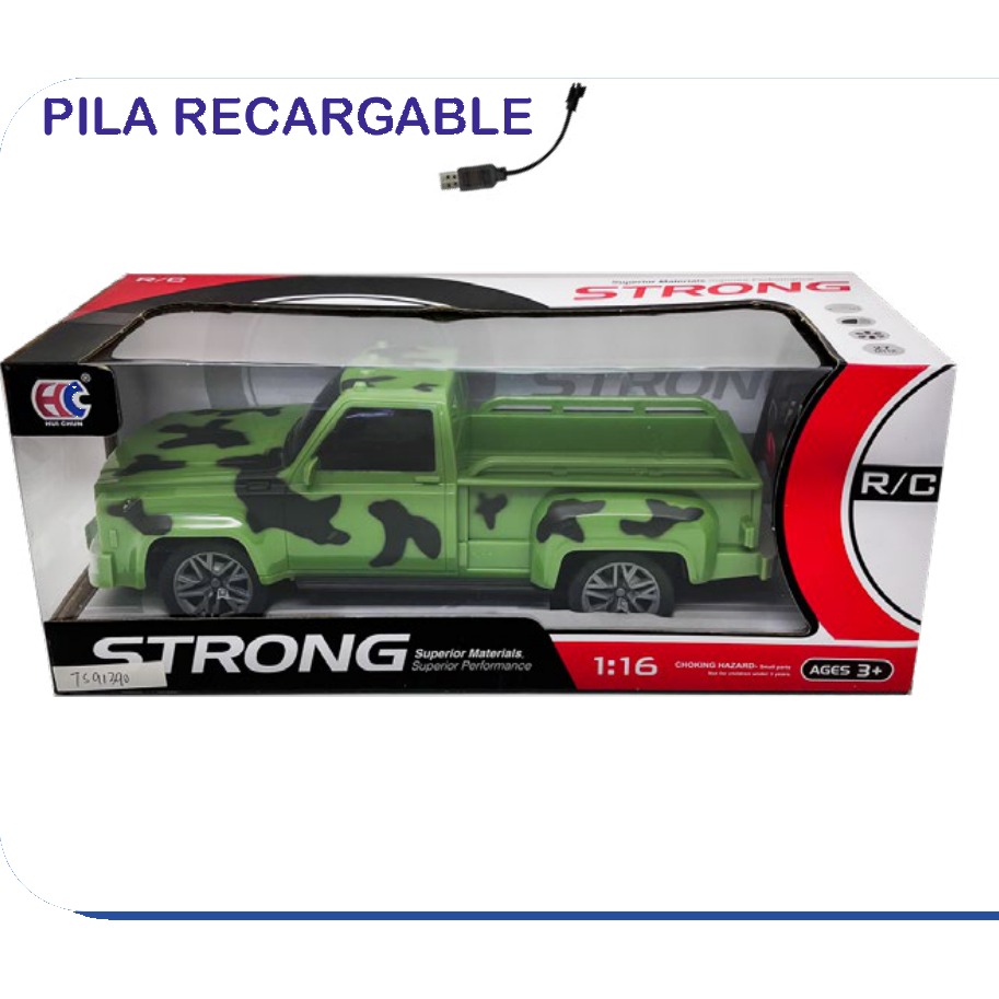 [EB-TS91390] Carro RC Strong 4x4 Camouflage 4 Canales con Luz Recargable | EB-TS91390 | Caja x72 pzas