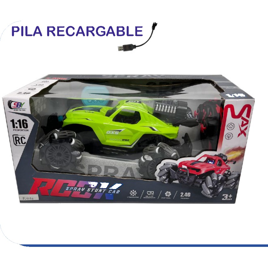 [EB-TS91311] Carro RC Spray Stunt 4 Canales con Luz 2 Colores Spray Recargable 1:16 | EB-TS91311 | Caja x24 pzas