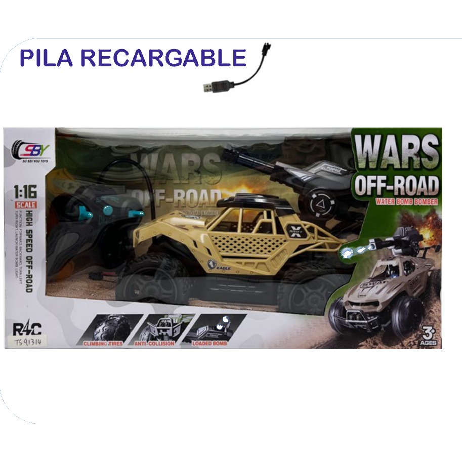 [EB-TS91314] Carro RC Wars Off-Road 5 Canales con Luz 2 Colores Recargable 1:16 | EB-TS91314 | Caja x36 pzas