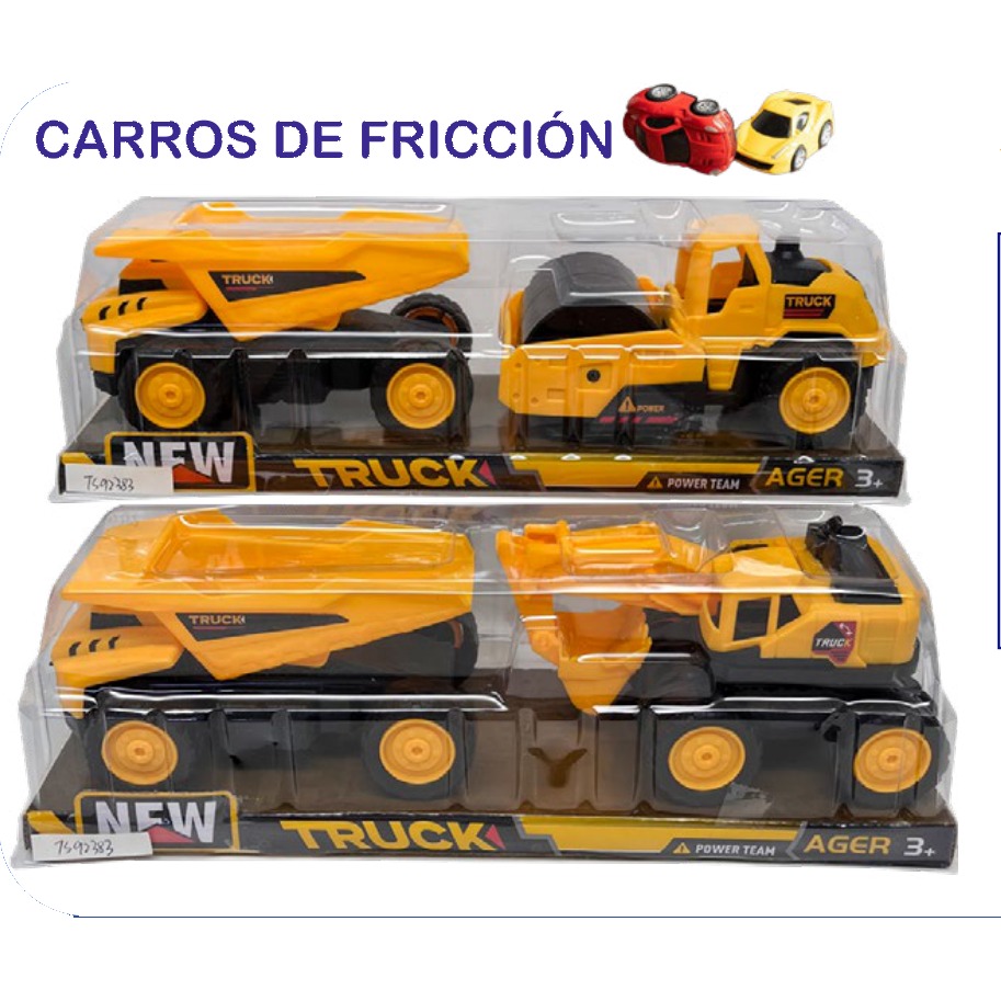 [EB-TS92383] Set Camión Construcción Fricción Grúa 2 Modelos | EB-TS92383 | Caja x120 pzas