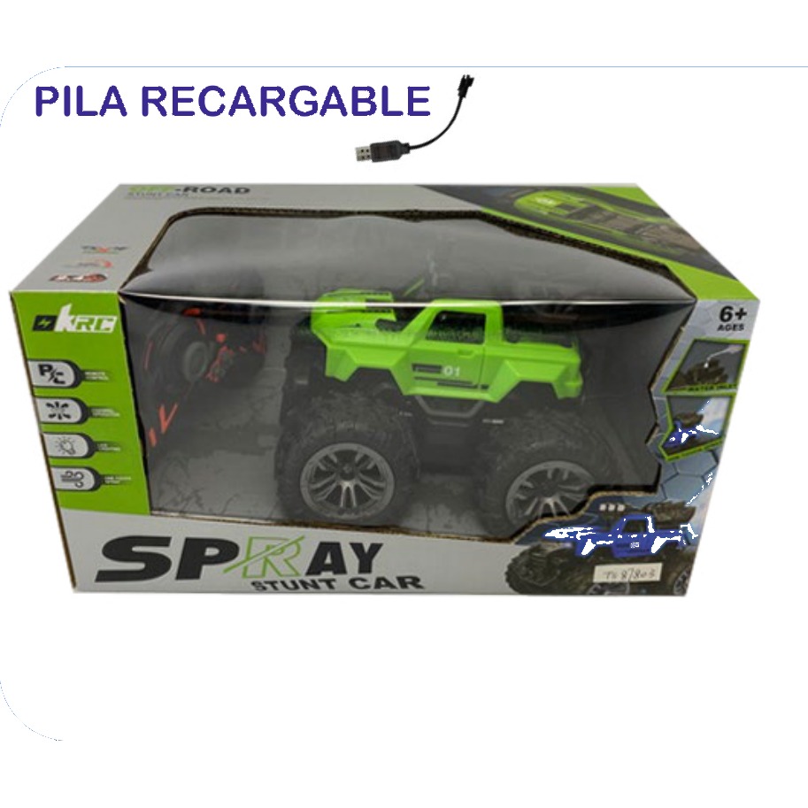[EB-TS87803] Carro RC Spray Stunt 4x4 con Luz y Spray Recargable 1:16 | EB-TS87803 | Caja x36 pzas
