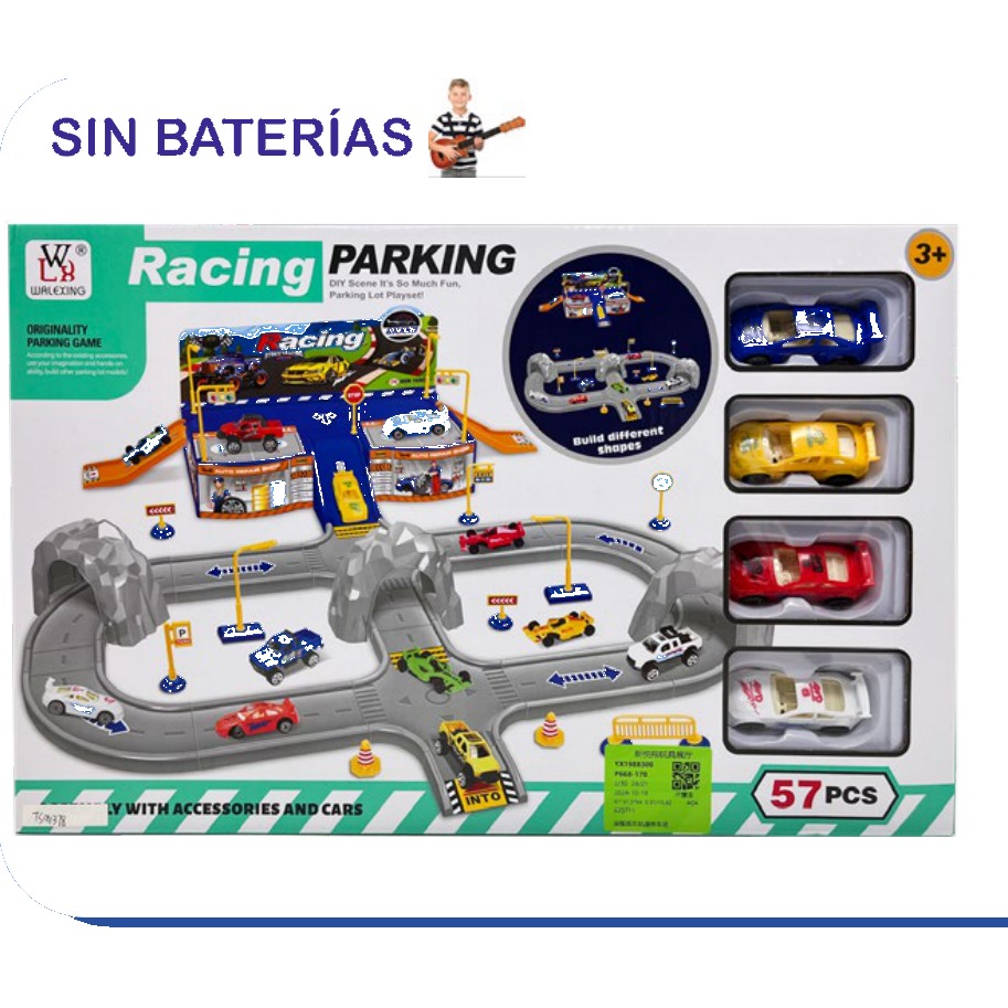 [EB-TS91378] Set Pista Racing Parking Estacionamiento 57 Piezas | EB-TS91378 | Caja x30 pzas
