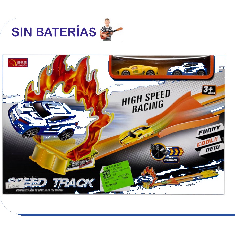 [EB-TS92042] Set Lanza Carritos Speed Track High Speed Racing | EB-TS92042 | Caja x48 pzas