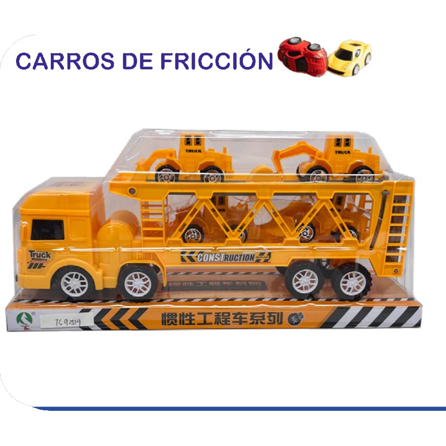 [EB-TS92519] Camión Construcción Tráiler con Maquinaria Fricción | EB-TS92519 | Caja x84 pzas
