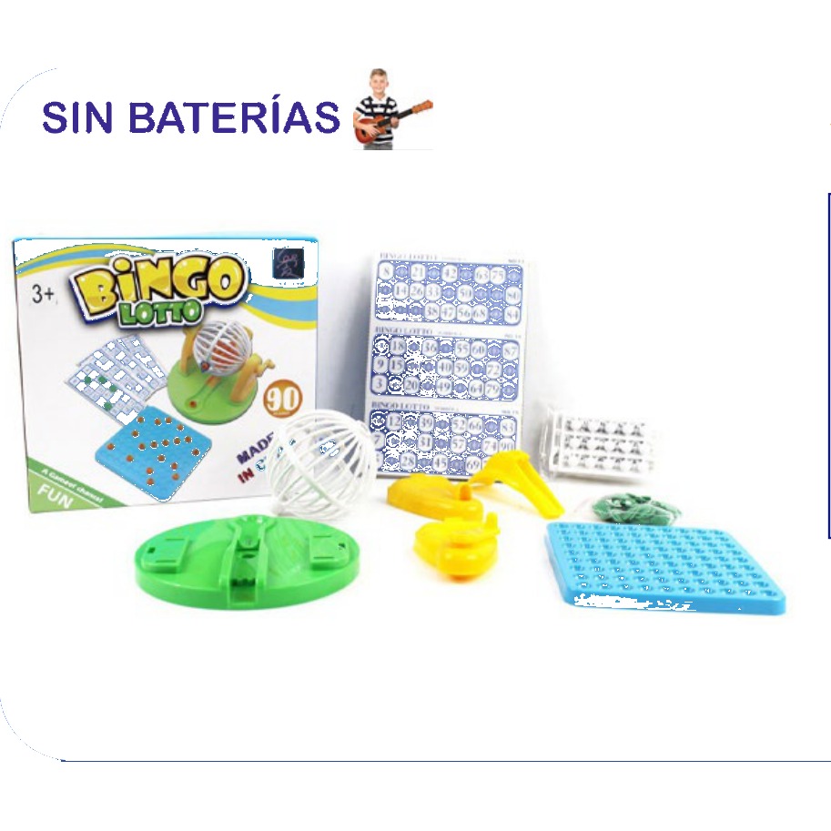 [EB-TS67489] Bingo Lotto 90 Números 48 Tarjetas con Bombo Giratorio | EB-TS67489 | Caja x36 pzas