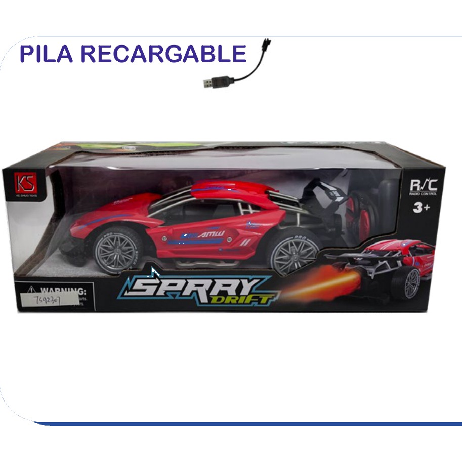 [EB-TS92307] Carro RC Spray Drift con Luz 4 Canales Recargable USB | EB-TS92307 | Caja x48 pzas
