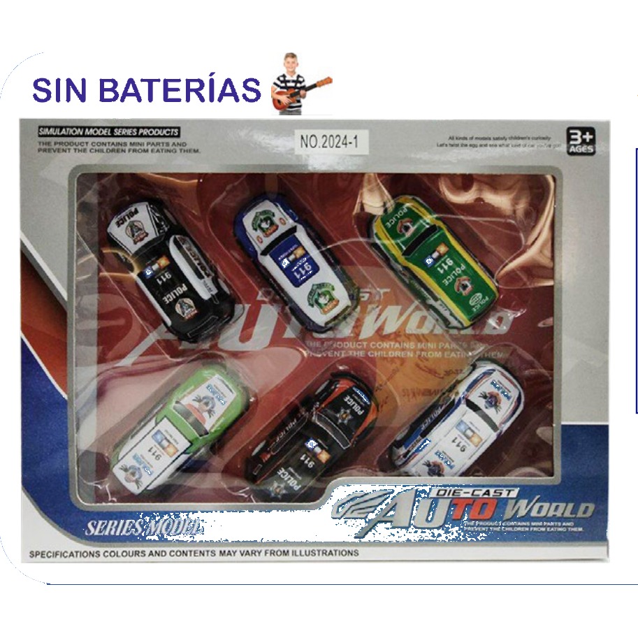 [EB-TS92308] Set Die-Cast Auto World 6 Carros Metálicos | EB-TS92308 | Caja x168 pzas