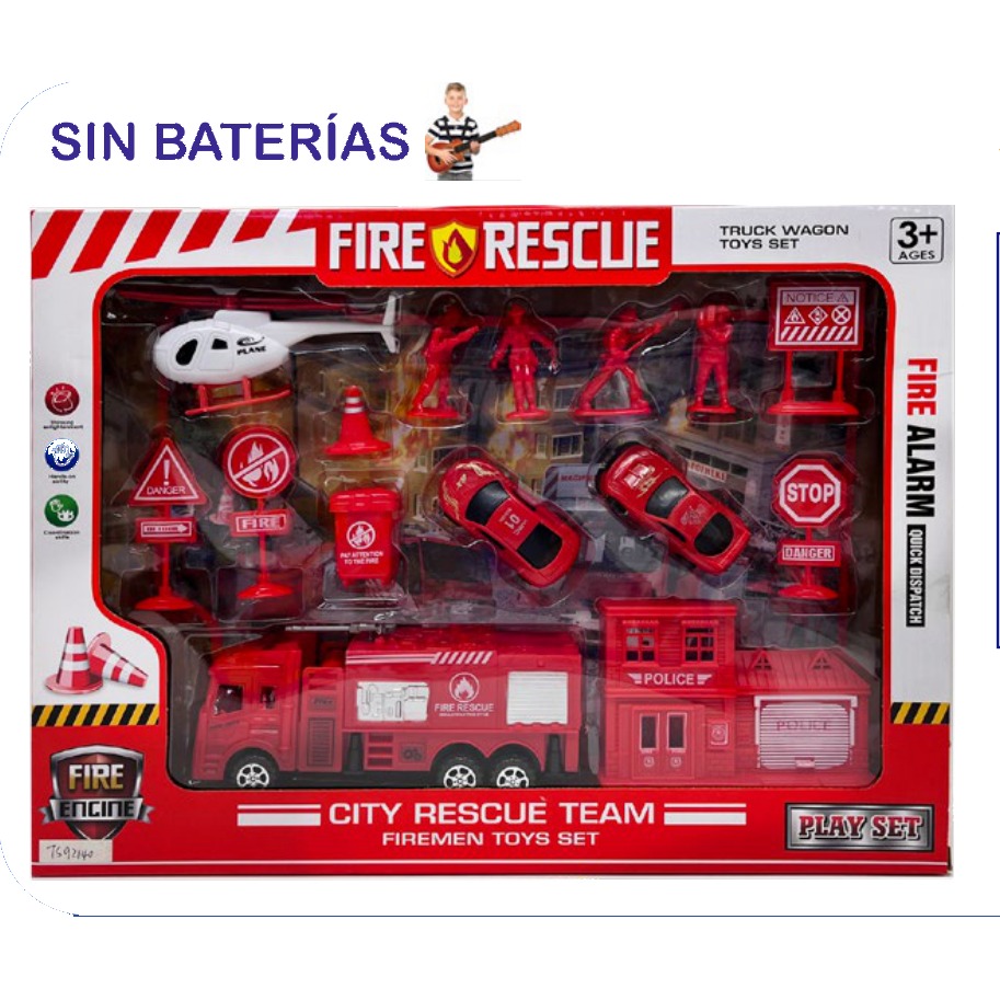 [EB-TS92140] Set Fire Rescue Bomberos City Rescue Team Completo | EB-TS92140 | Caja x48 pzas