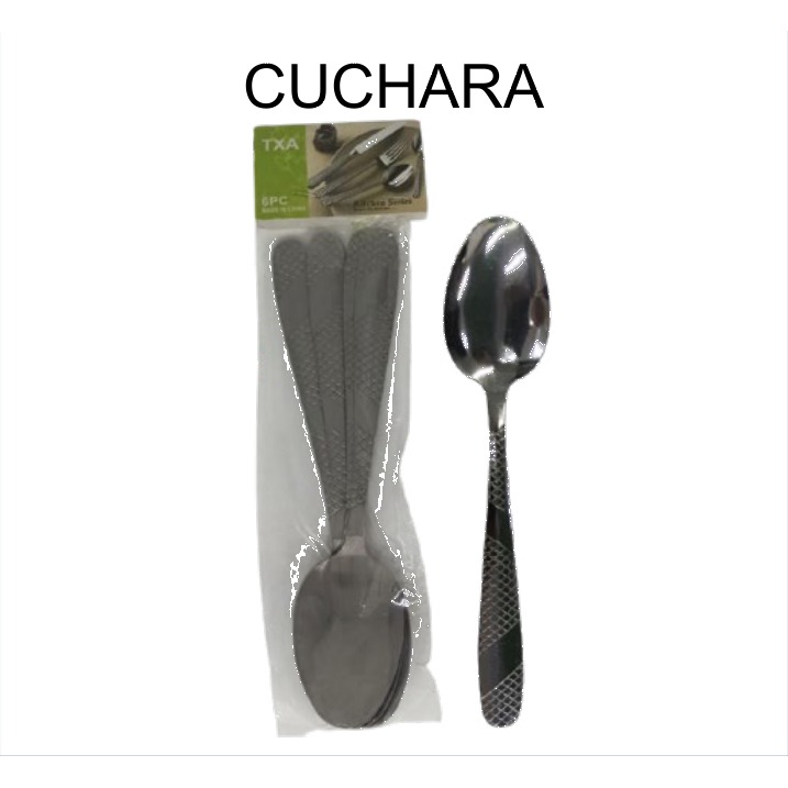 [EB-KC49298] Set 6 Cucharas Acero Inox Texturizadas 38-40g KC49298 — Caja 100 pzas