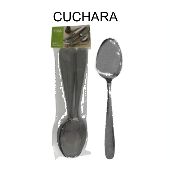 [EB-KC49296] Set 6 Cucharas Acero Inox Grabadas 38-40g KC49296 — Caja 100 pzas