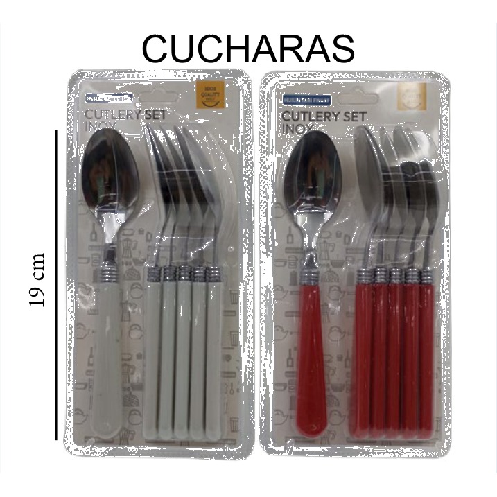 [EB-KC50127] Set 6 Cucharas de Mesa Acero Inox 19 cm Blister KC50127 — Caja 144 pzas