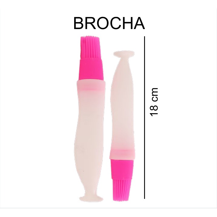 [EB-KC46838] Set 2 Brochas Aceiteras de Silicón para Cocina 18 cm KC46838 — Caja 120 pzas