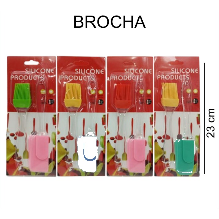 [EB-KC50059] Set 2 Brochas de Repostería Silicón 9x23 cm Colores KC50059 — Caja 480 pzas