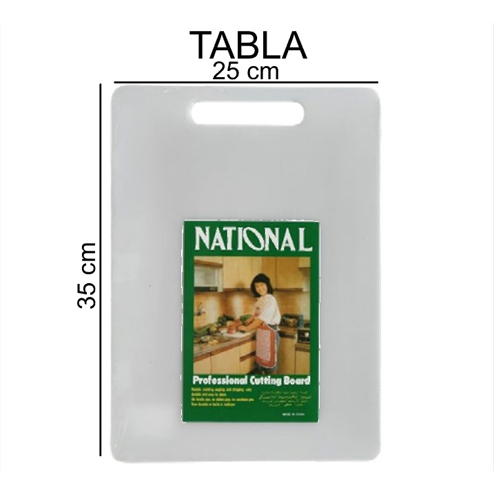 [EB-KC48970] Tabla para Cortar Plástico Antideslizante Blanca 25x35 cm KC48970 — Caja 36