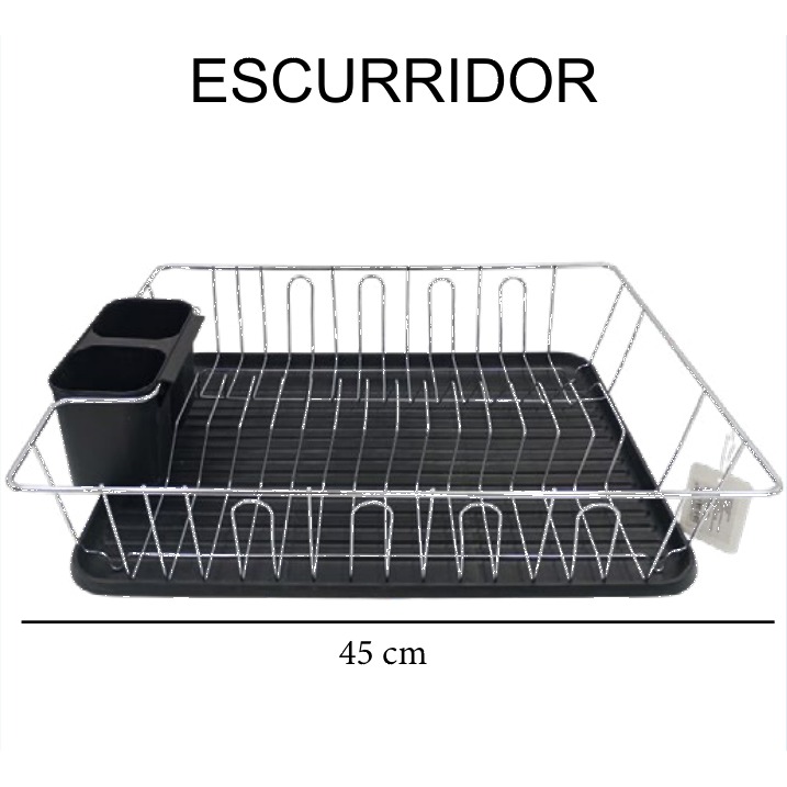 [EB-HW62399] Escurridor de Trastes Metal con Bandeja 45x35x12 cm HW62399 — Caja 24 pzas