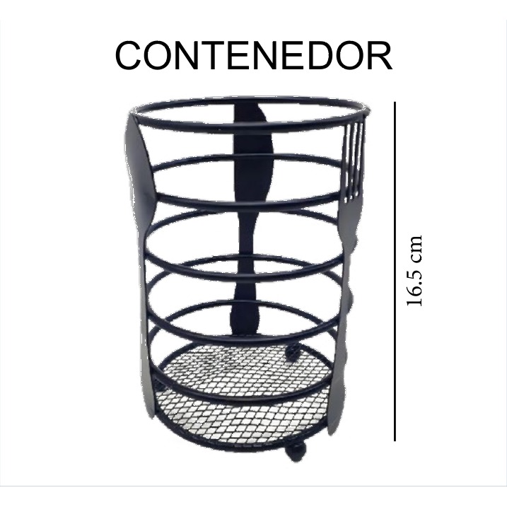 [EB-KC50109] Organizador de Cubiertos Metal Redondo 16.5x10 cm KC50109 — Caja 48 pzas