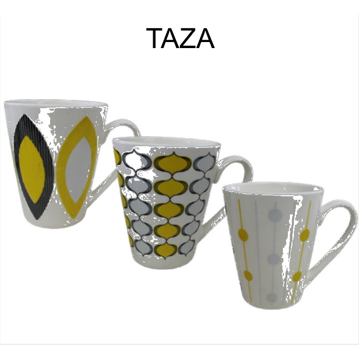 [EB-HW61772] Taza Cerámica Diseño Geométrico 220 ml Colores Surtidos HW61772 — Caja 72