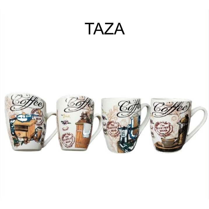 [EB-HW61733] Taza Cerámica Diseño Coffee Retro 220 ml HW61733 — Caja 72 pzas