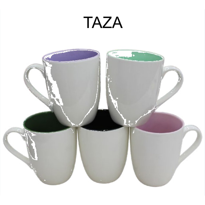 [EB-HW61778] Taza Cerámica Bicolor Interior 200 ml Colores Surtidos HW61778 — Caja 72