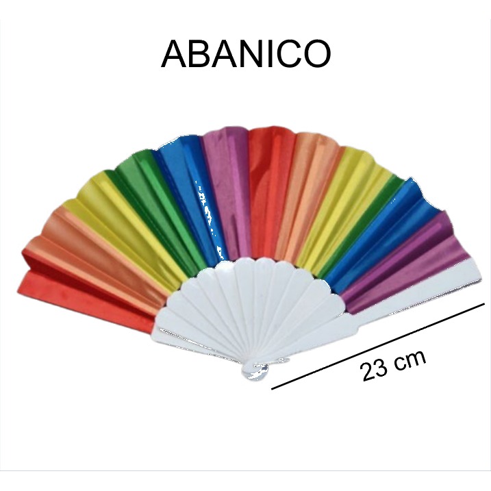 [EB-TY362685] Abanico Arcoíris Vertical Tela 23 cm TY362685 — Caja 600 pzas