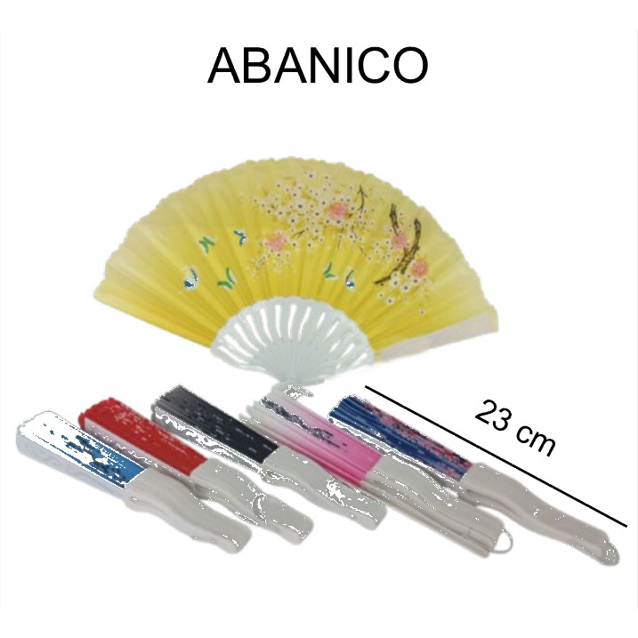 [EB-TY362671] Abanico Tela Flores Orientales 23 cm TY362671 — Caja 600 pzas