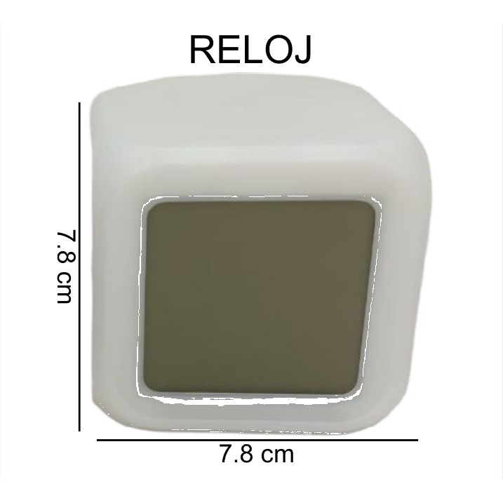 [EB-EP31245] Despertador Digital Cubo Cambia Color LED 7.8x7.8 cm EP31245 — Caja 100 pzas